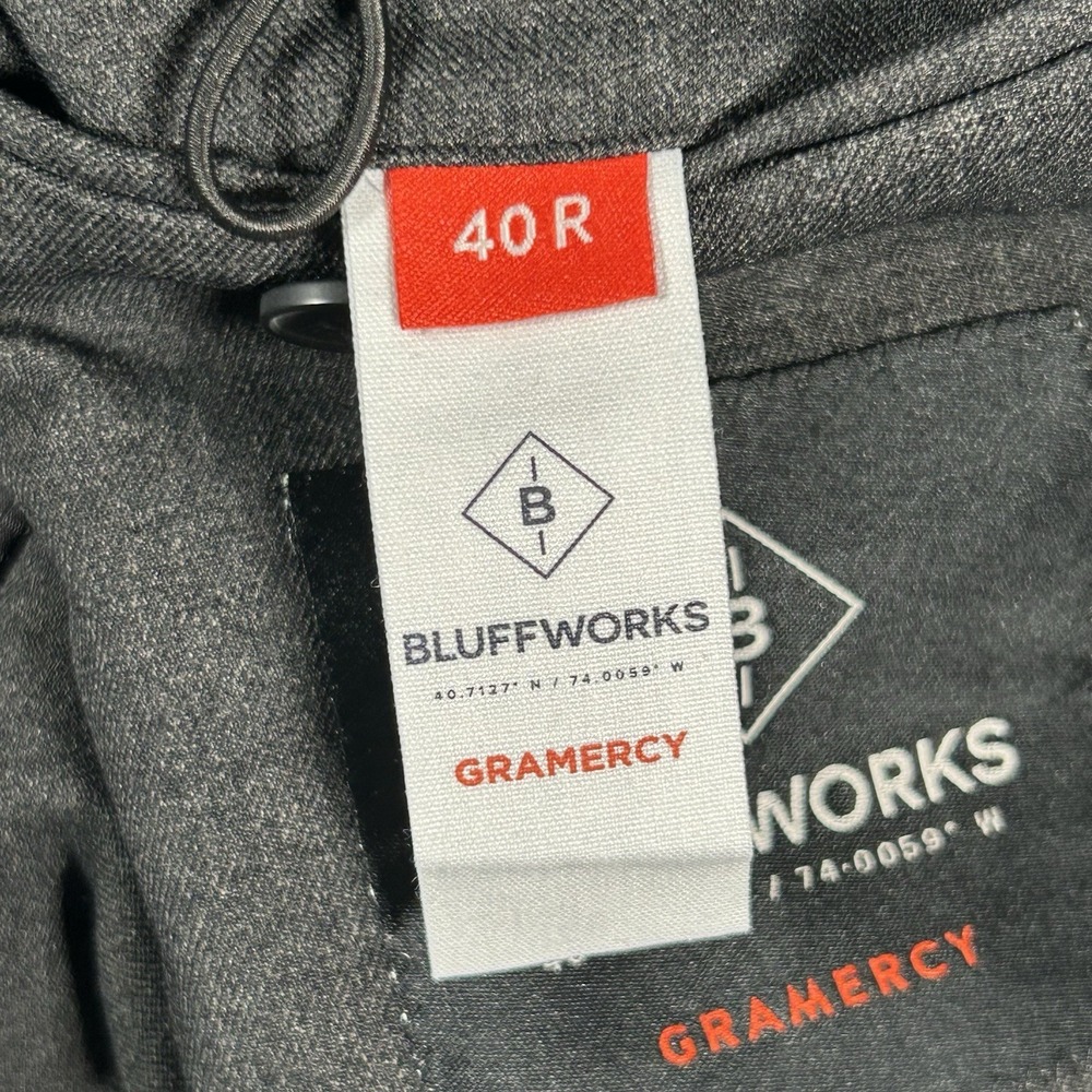 Bluffworks Gramercy Travel Blazer Men's Size 40R Slim Fit Navy Blue Zip Pockets - Picture 14 of 16
